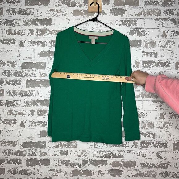 Banana Republic | women green extra fine merino wool v-neck sweater - Picture 6 of 8